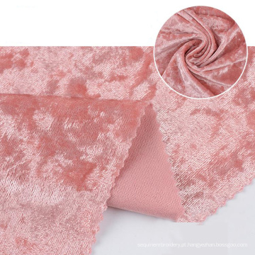 Flor de gelo rosa coreano coreano 100 poli -tester luxuoso brilhante Tessuti Velvet Velvet Terciopelo Stretch Fabric Características para vestir